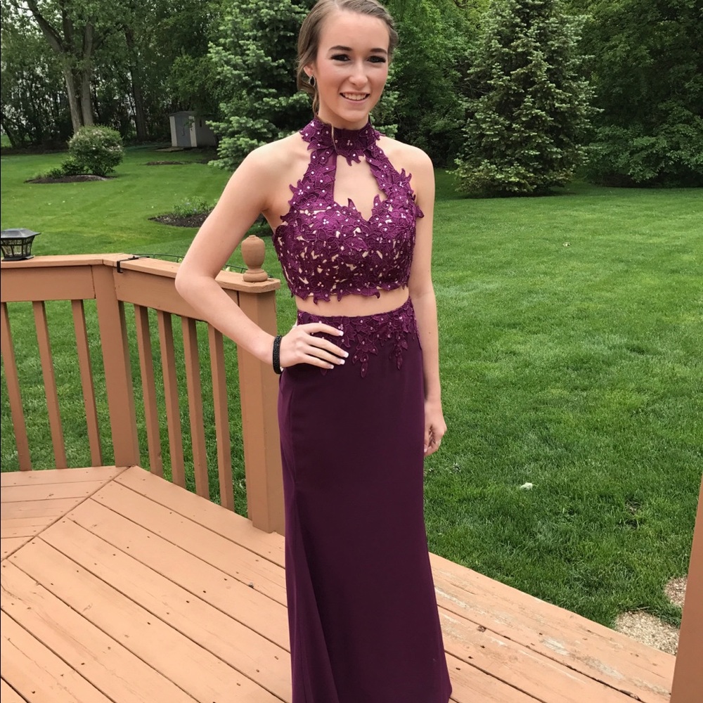 Two piece prom dress